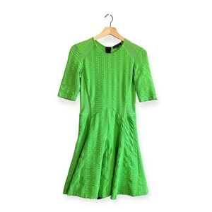 RAG & BONE Green Niki pointelle laddered-jersey fit and flare mini‎ dress SIZE 2
